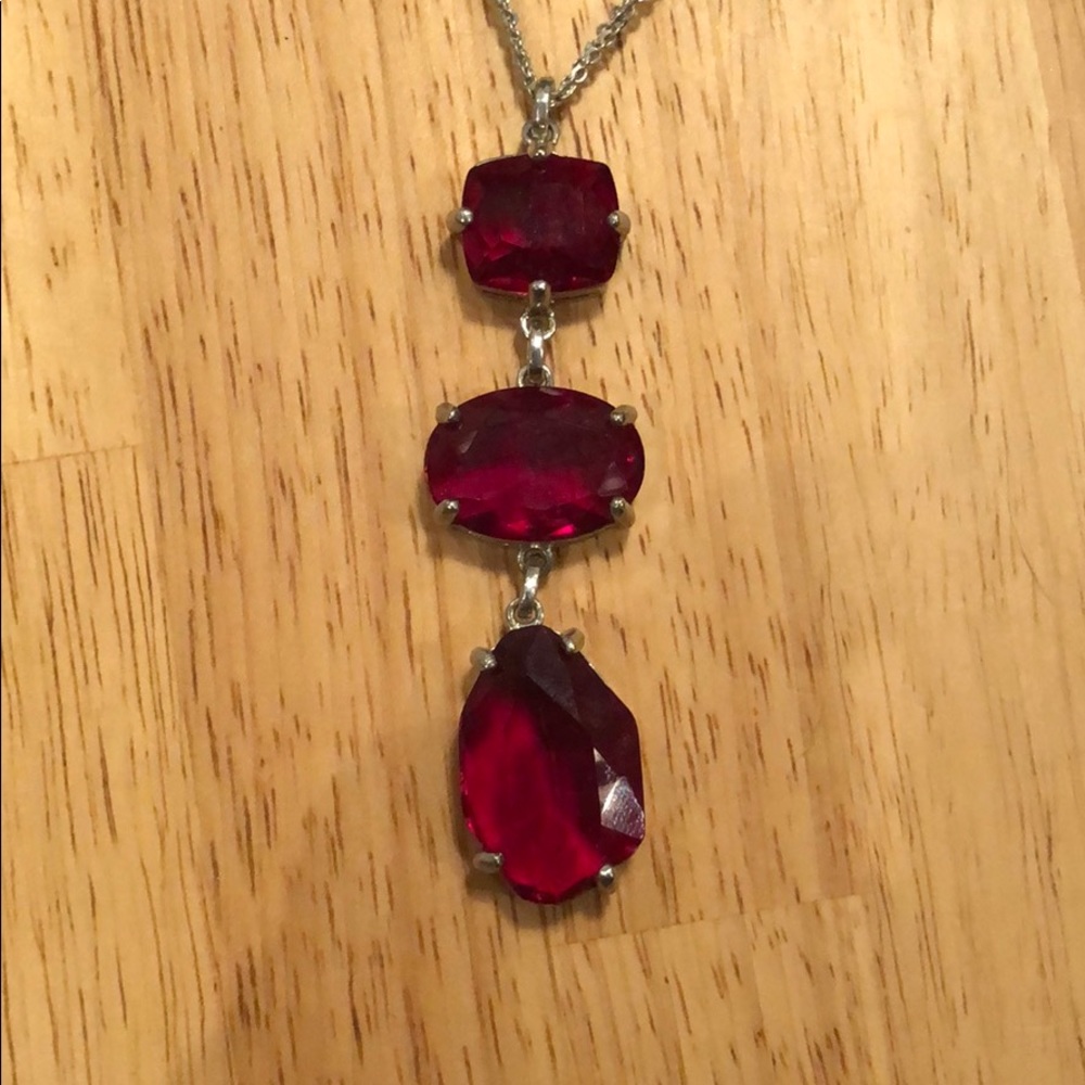 Necklace, ruby , adjustable